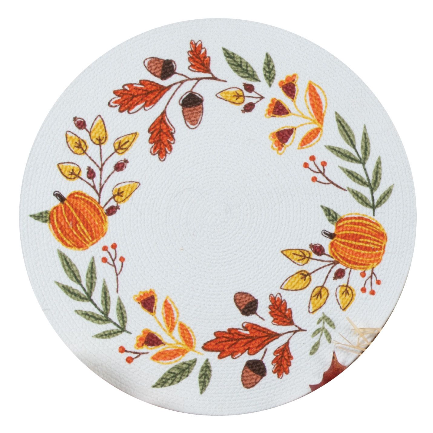 1110 Placemats Autumn Spice Braided Round 