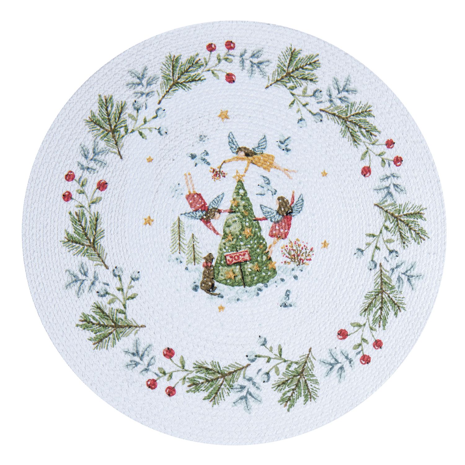 1110 Placemats Magical Winterland Braided Round 