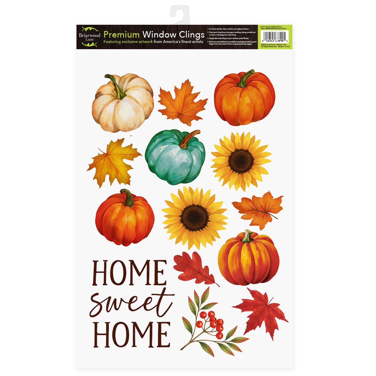 Harvest Home Window Cling 1023
