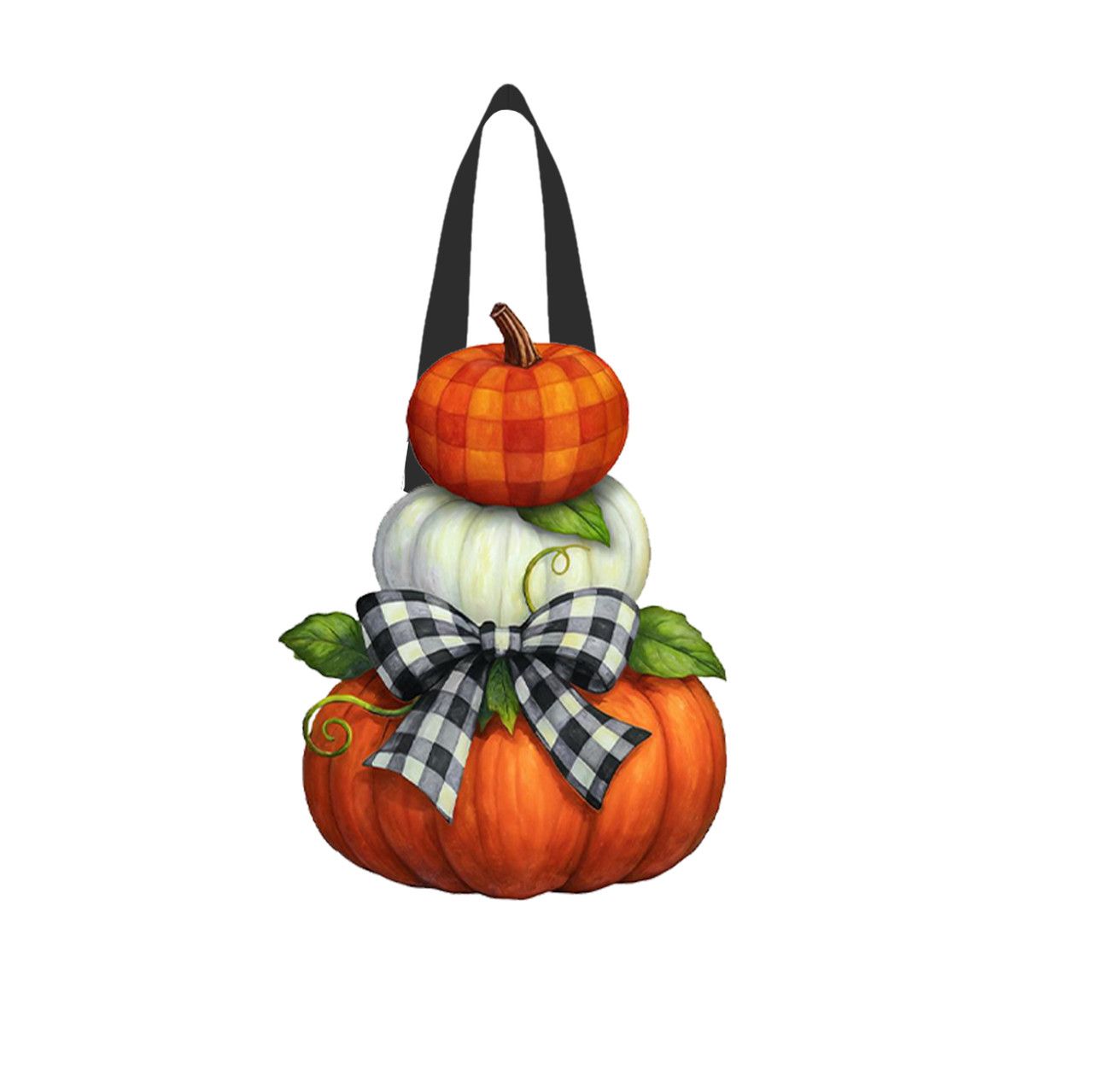 Pumpkin Stack Wood Door Hanger 1023