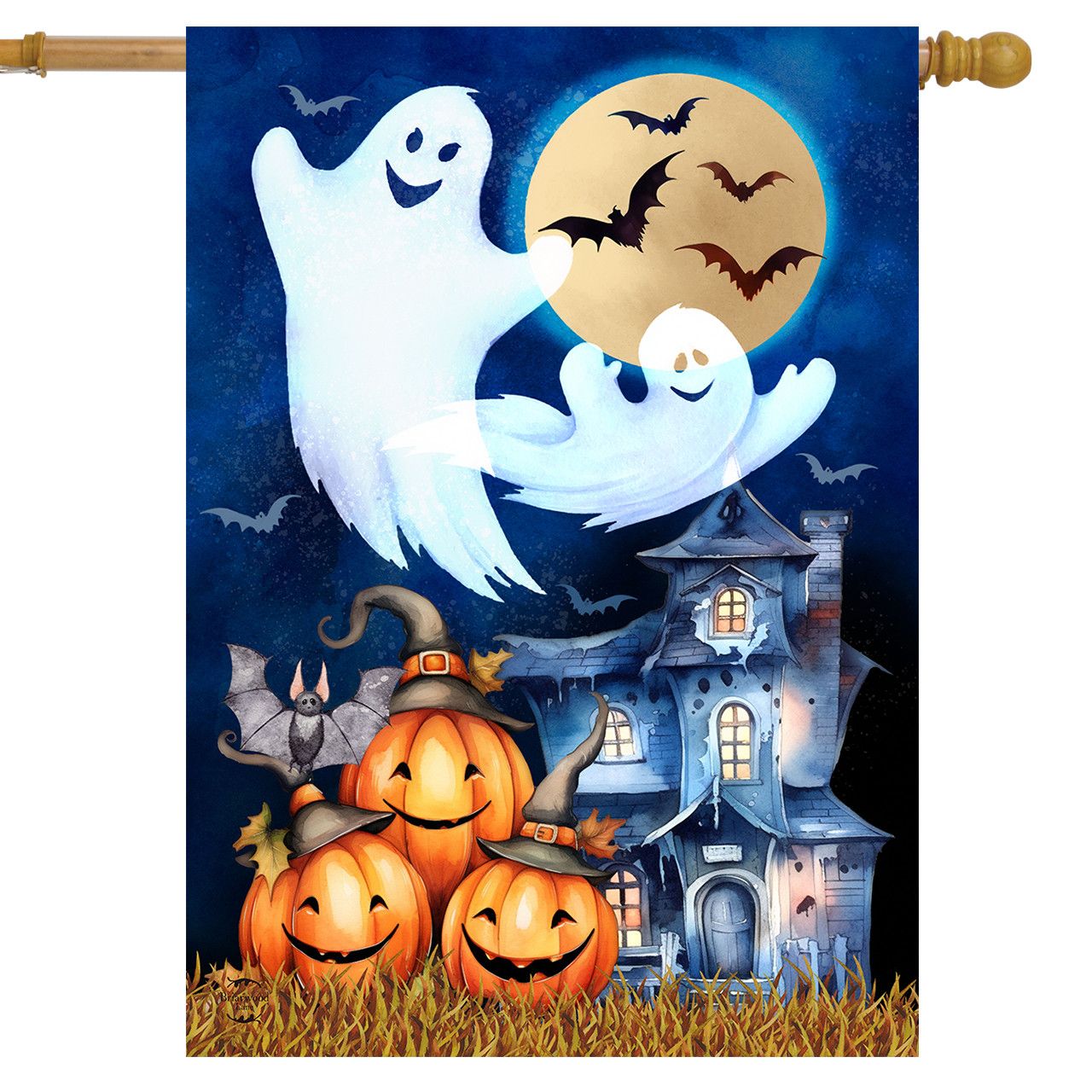 Halloween Haunting House Flag 1023