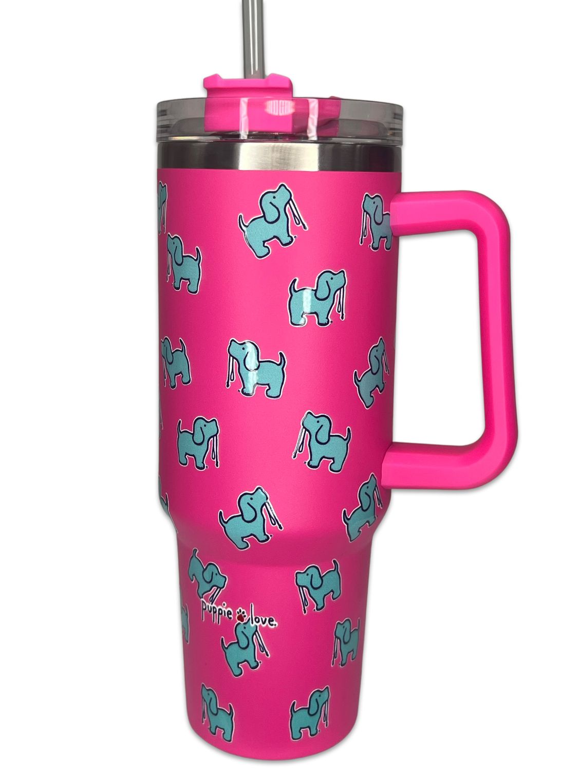 40oz Stainless Steel Hot Pink Puppie Love Tumbler 1123 40oz Stainless Steel Hot Pink Puppie Love Tumbler 1123