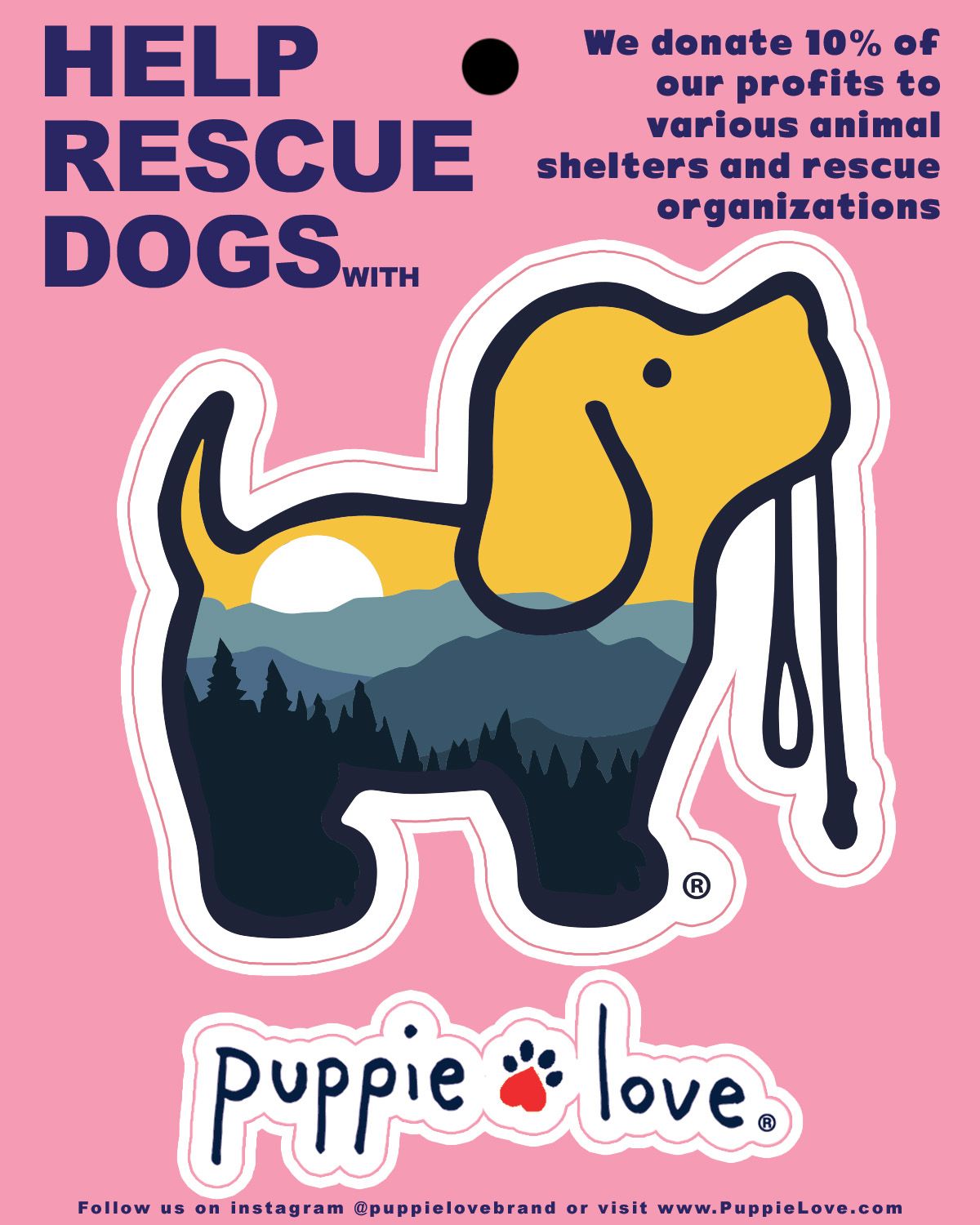 Mountain Landscape Pup Decal 1123 Mountain Landscape Pup Decal 1123