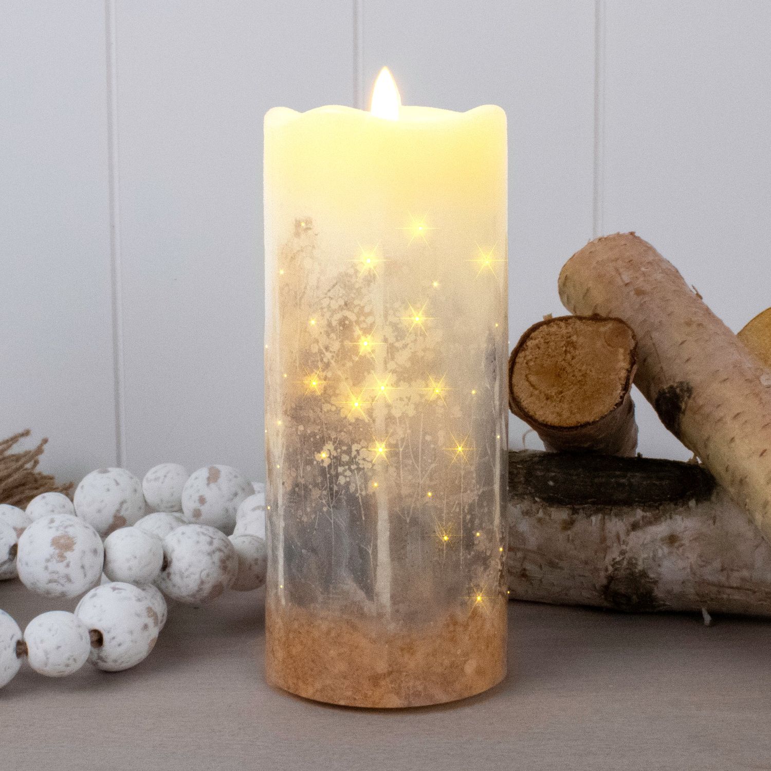 Fiber Opt. Enchanted Forest Candle 1225