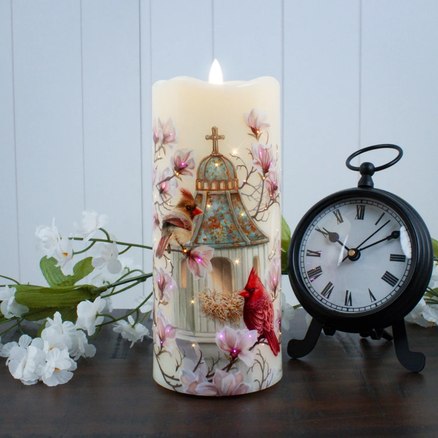 Fiber Opt. Cardinal Chapel Candle 1225