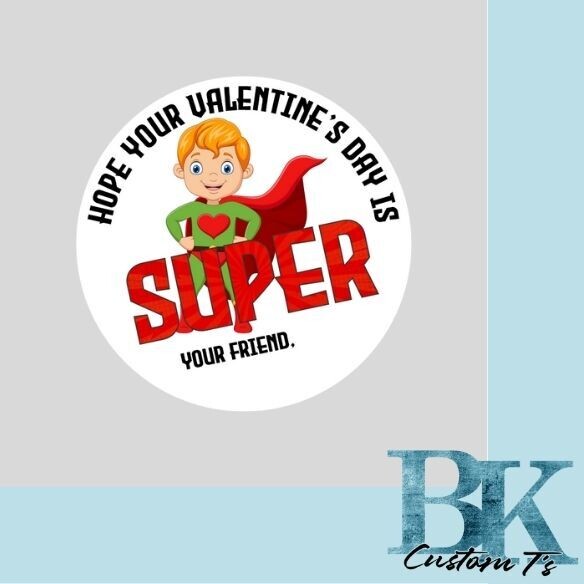 Superhero Valentine Stickers