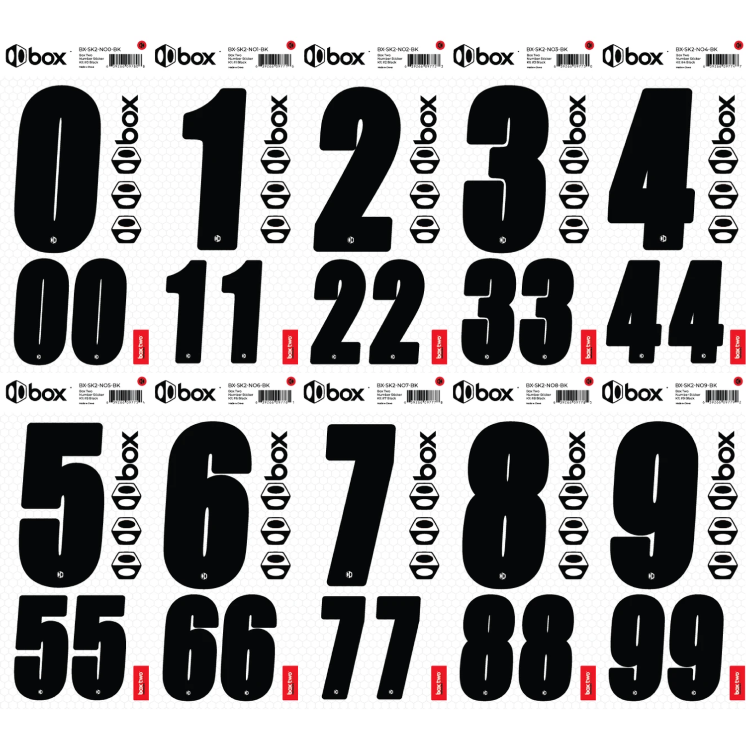 BOX TWO NUMBER STICKER KIT