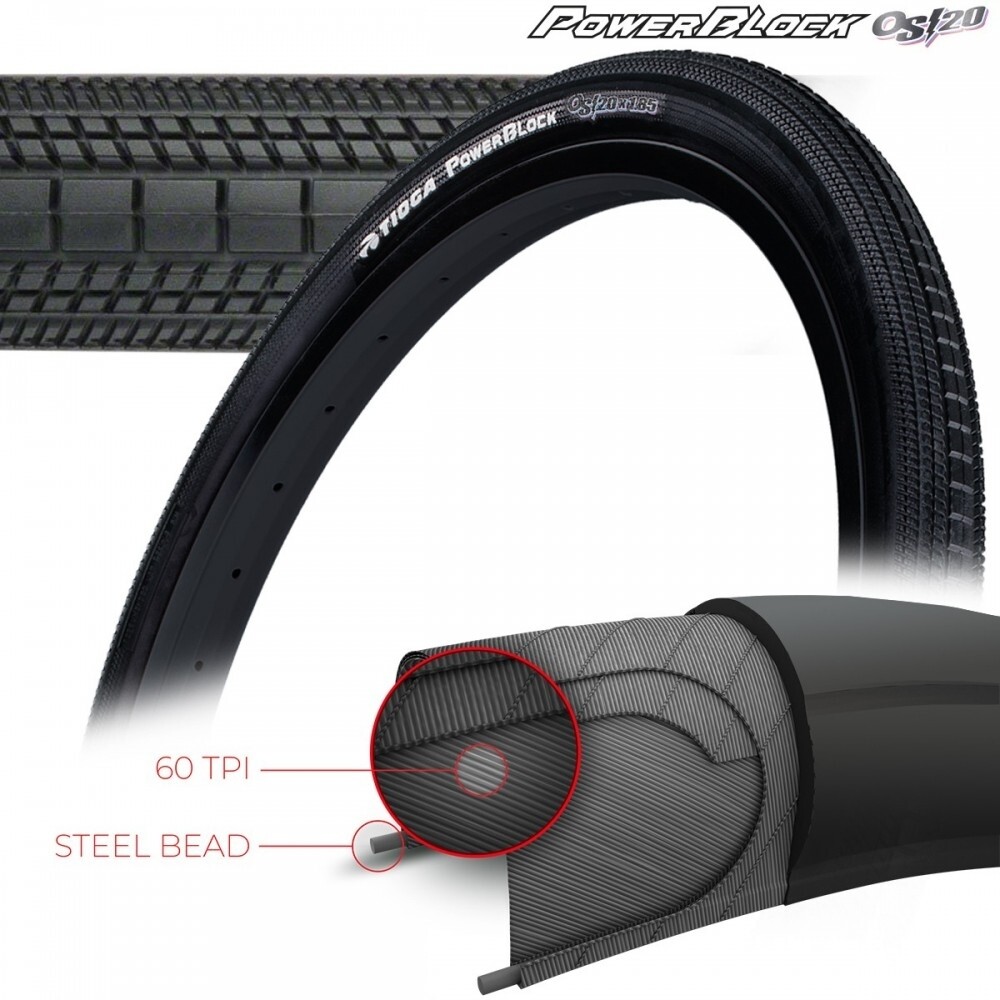 TIOGA OS20 POWERBLOCK TIRES - 60 TPI - WIRE BEAD 20x1.85