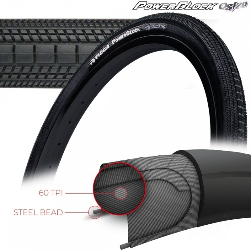 TIOGA OS20 POWERBLOCK TIRES - 60 TPI - WIRE BEAD 20x1.85