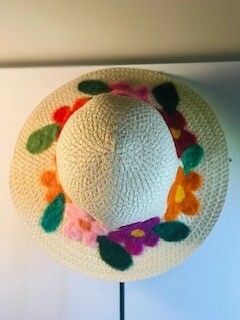 Straw Hat - Hand Stitched Felting