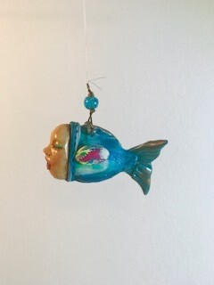 Hand Sculpted Polymer Fish Ornament