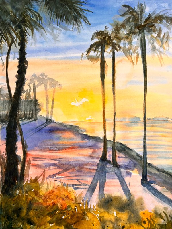 Watercolor -Learn to Paint a Beach Scene-Heidi-Lee Peach- Workshop Wednesdays-Daytime