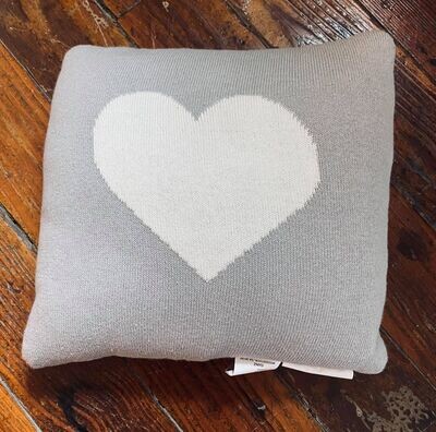 Small Grey Heart Pillow 