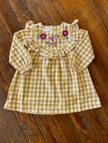 Gingham Embroidered Dress