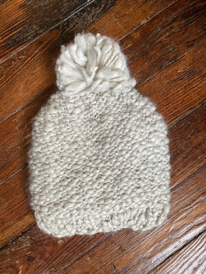 Knit W PomPom Hat