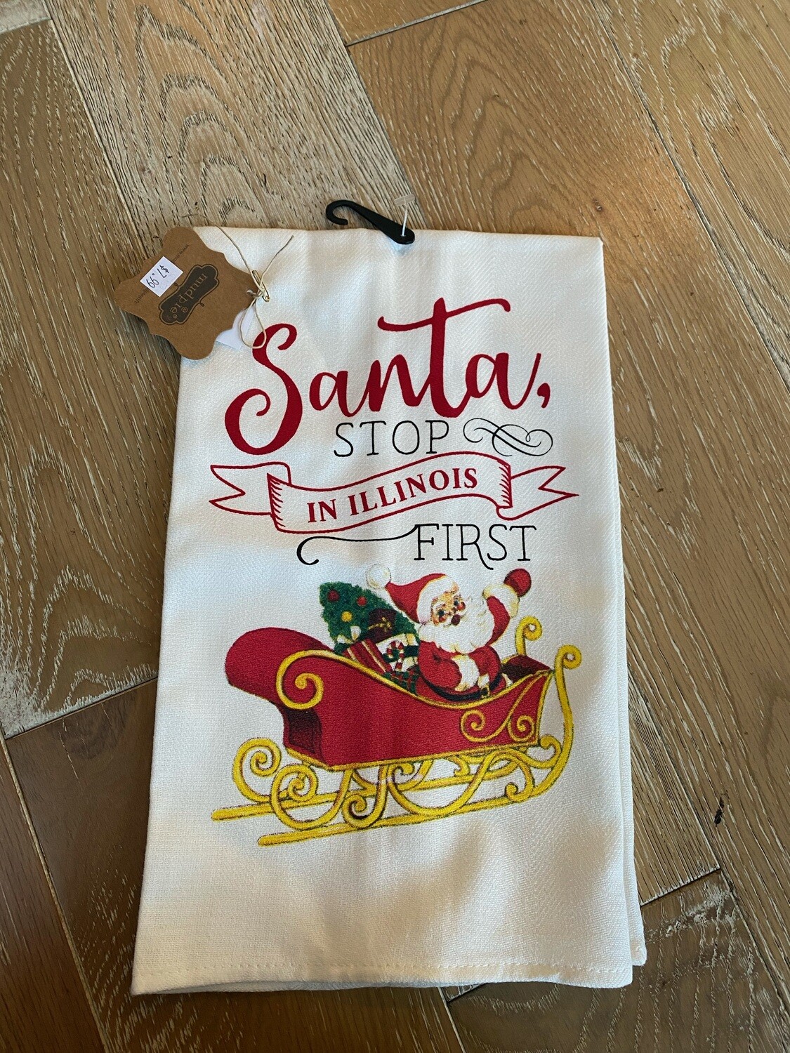 Santa Stop in Illinois Towel