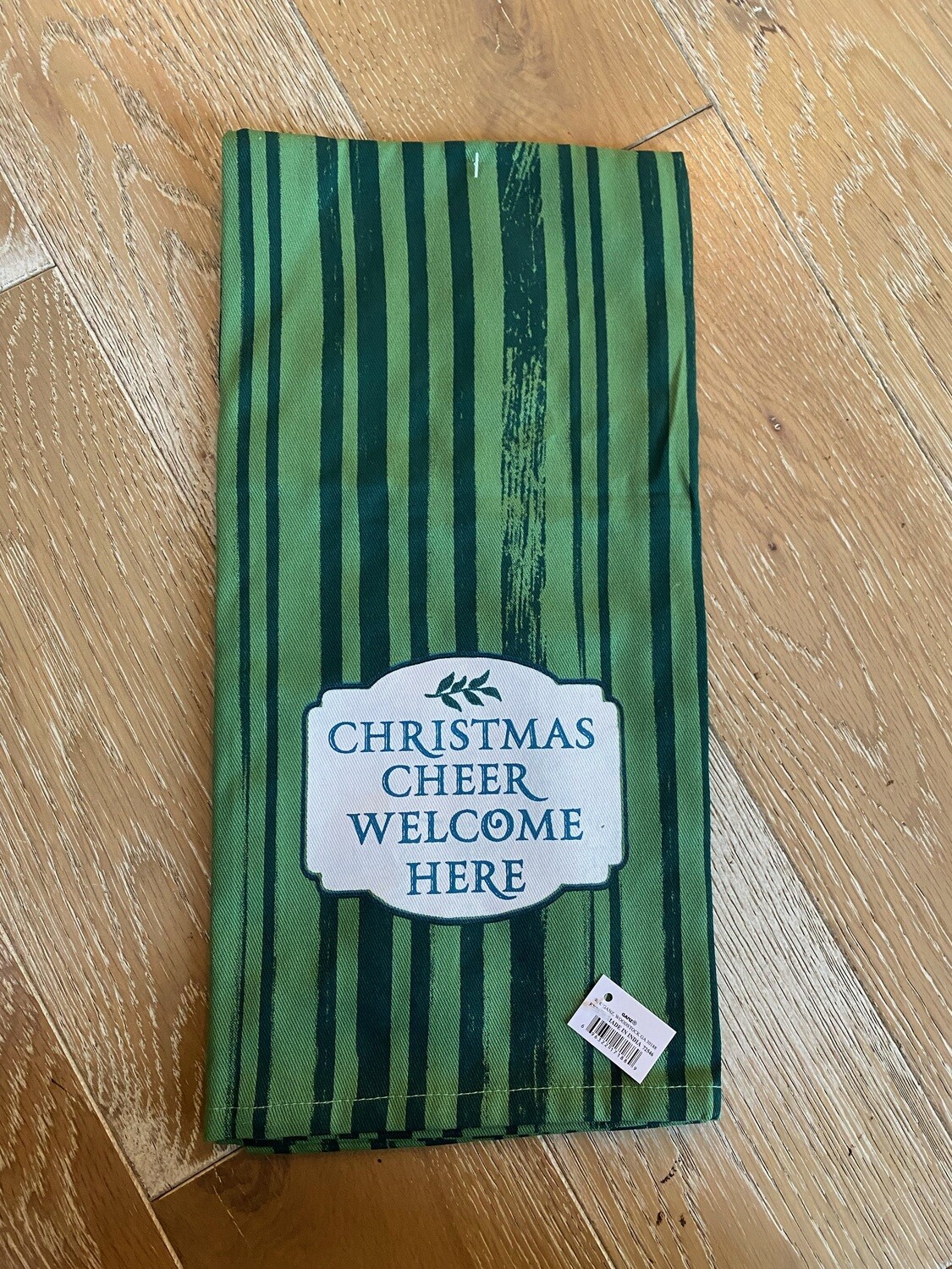 Green Stripe Christmas Cheer Towel