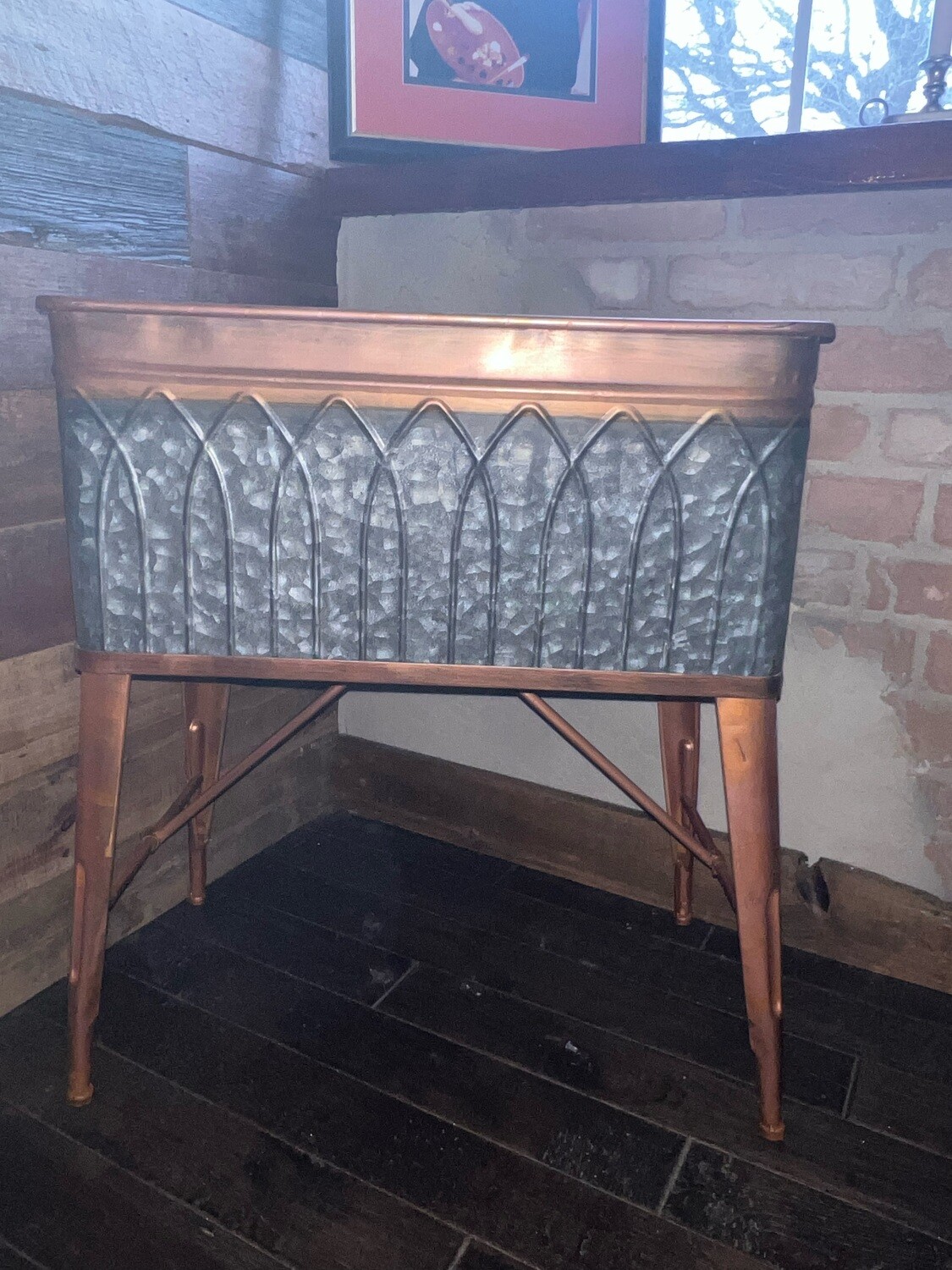 Copper Galvanized Plant Stand, size: Lg