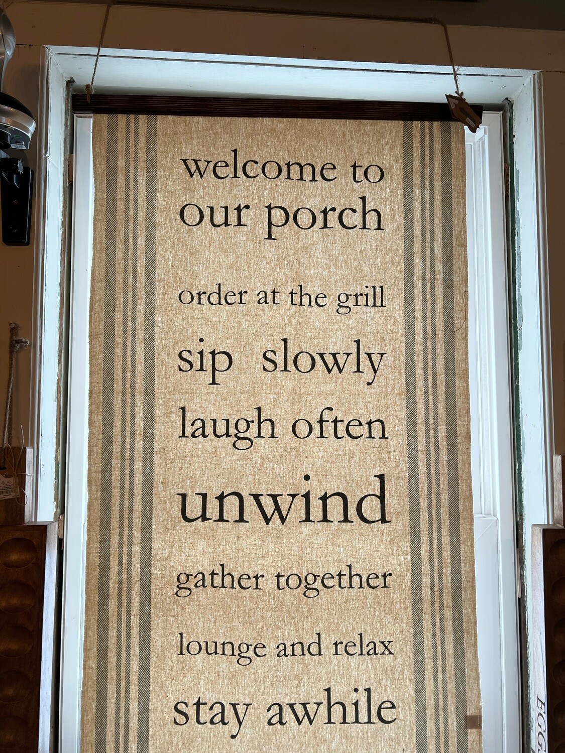 Porch greeting scroll