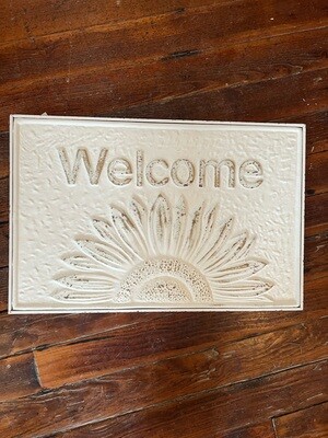 Welcome White Wash Sign