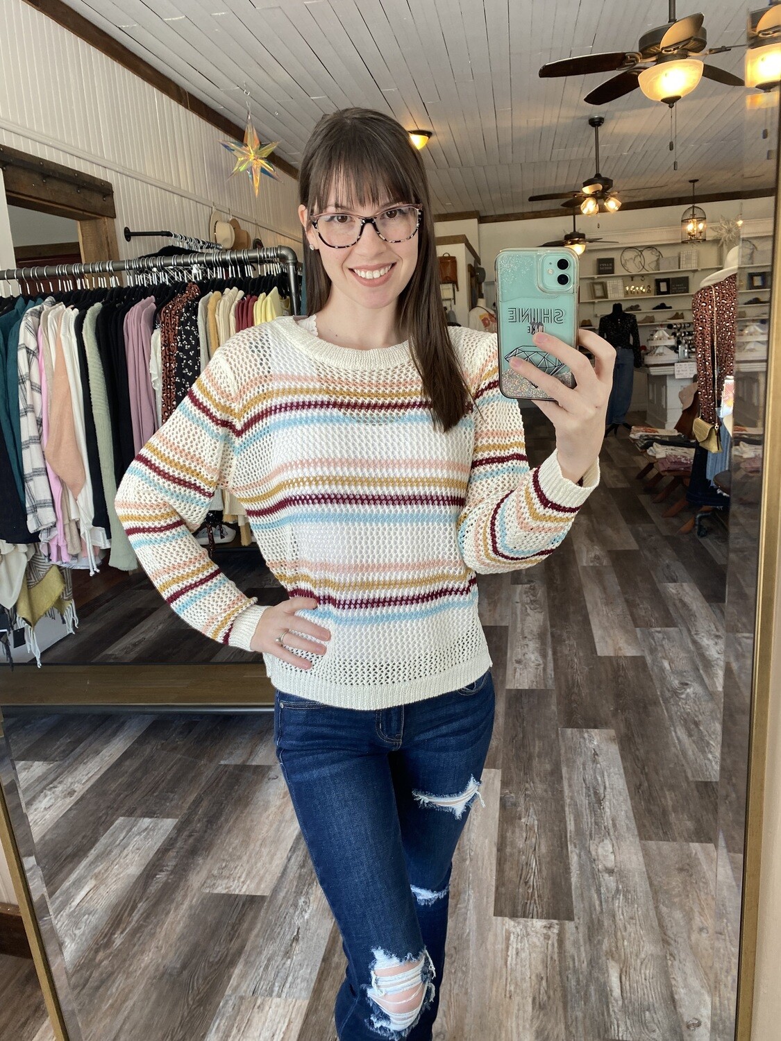Stripe Open Kit Sweater