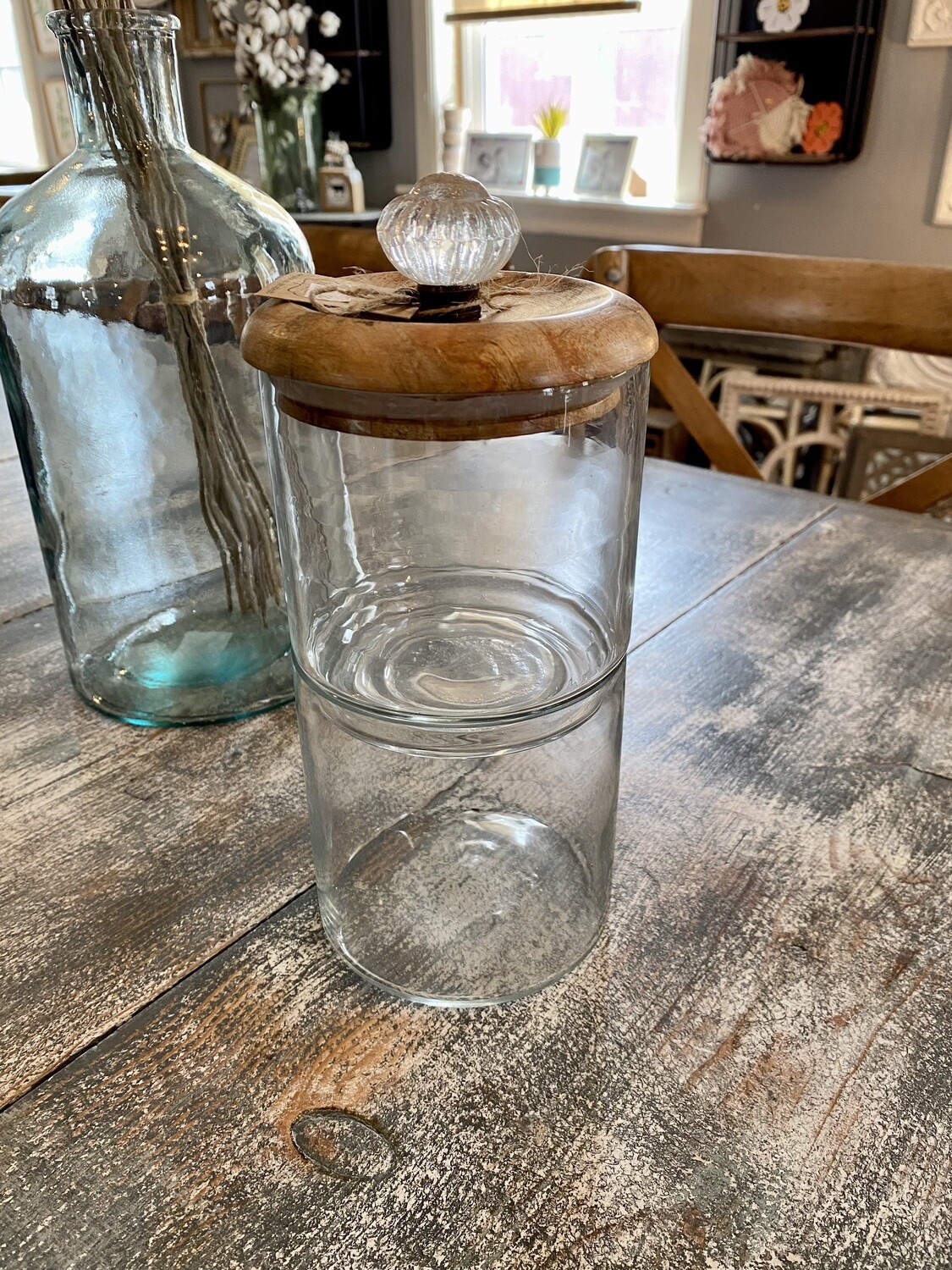 Glass Knob Double Storage Jar