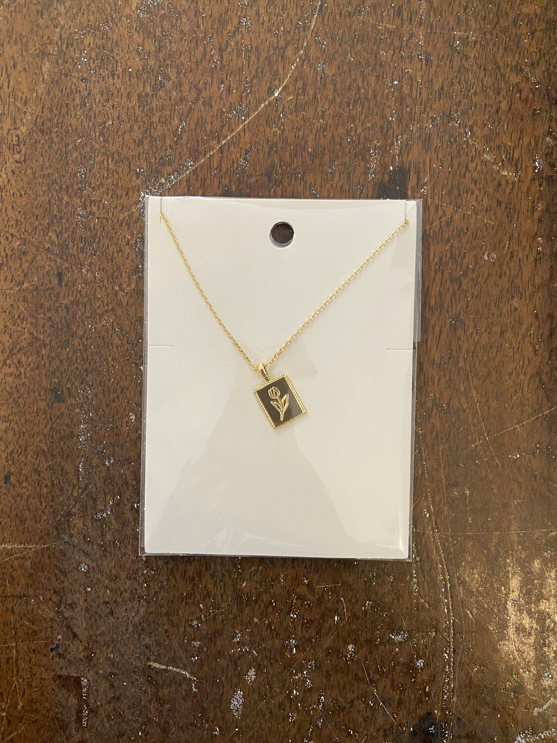 Dainty  Square Tulip Necklace