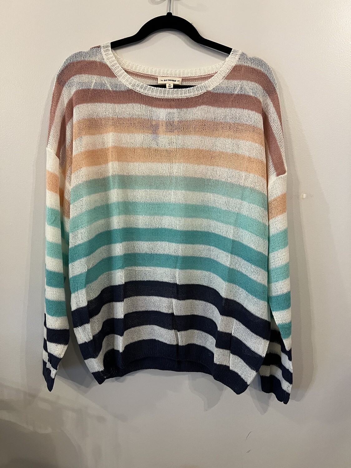 Loose Knit Multi Stripe Sweater