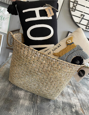 White Wash Seagrass Basket