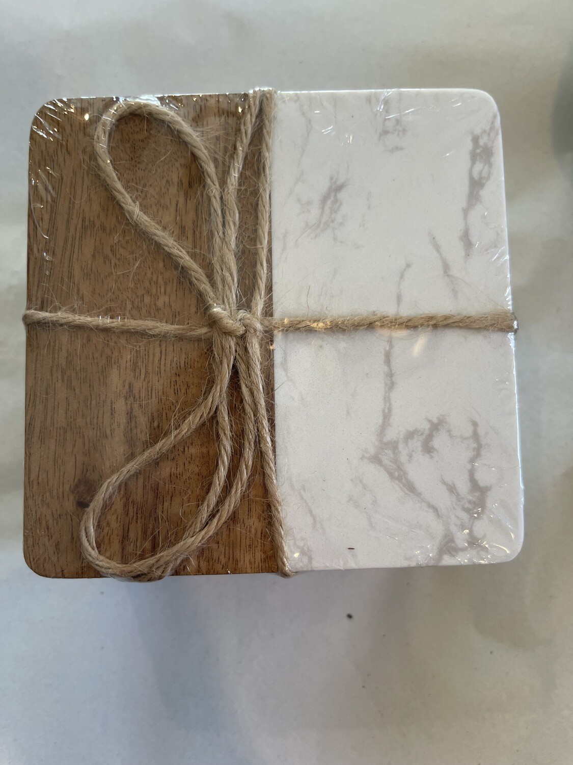 Wooden and marble coasters