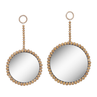 Natural Beaded Wall Mirror