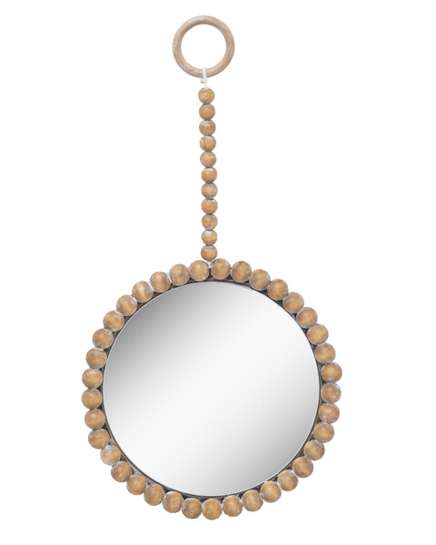 Natural Beaded Wall Mirror, Size: Small