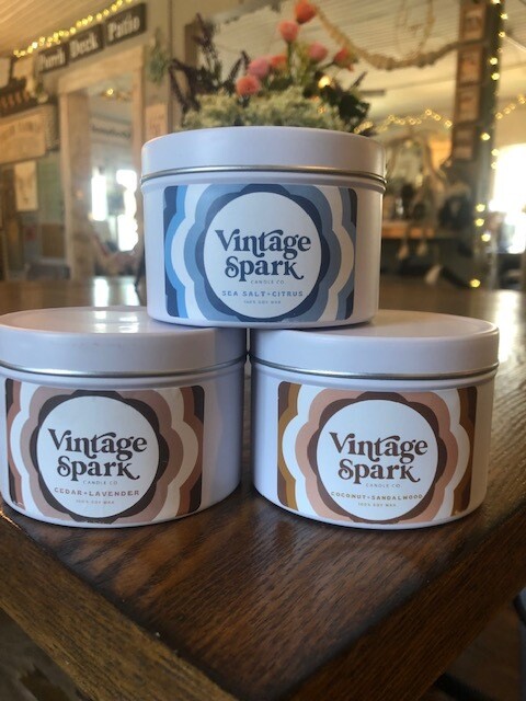 Vintage Spark Candle Tins