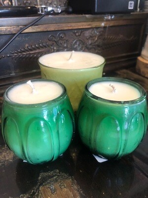 Vintage Spark Green Vintage Glass Candles