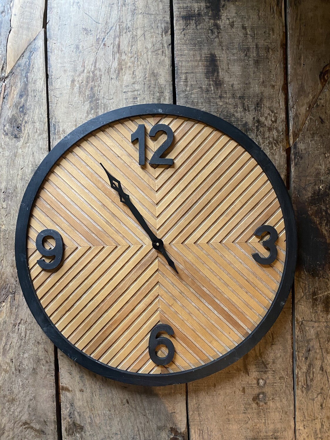 Chevron Wood Clock