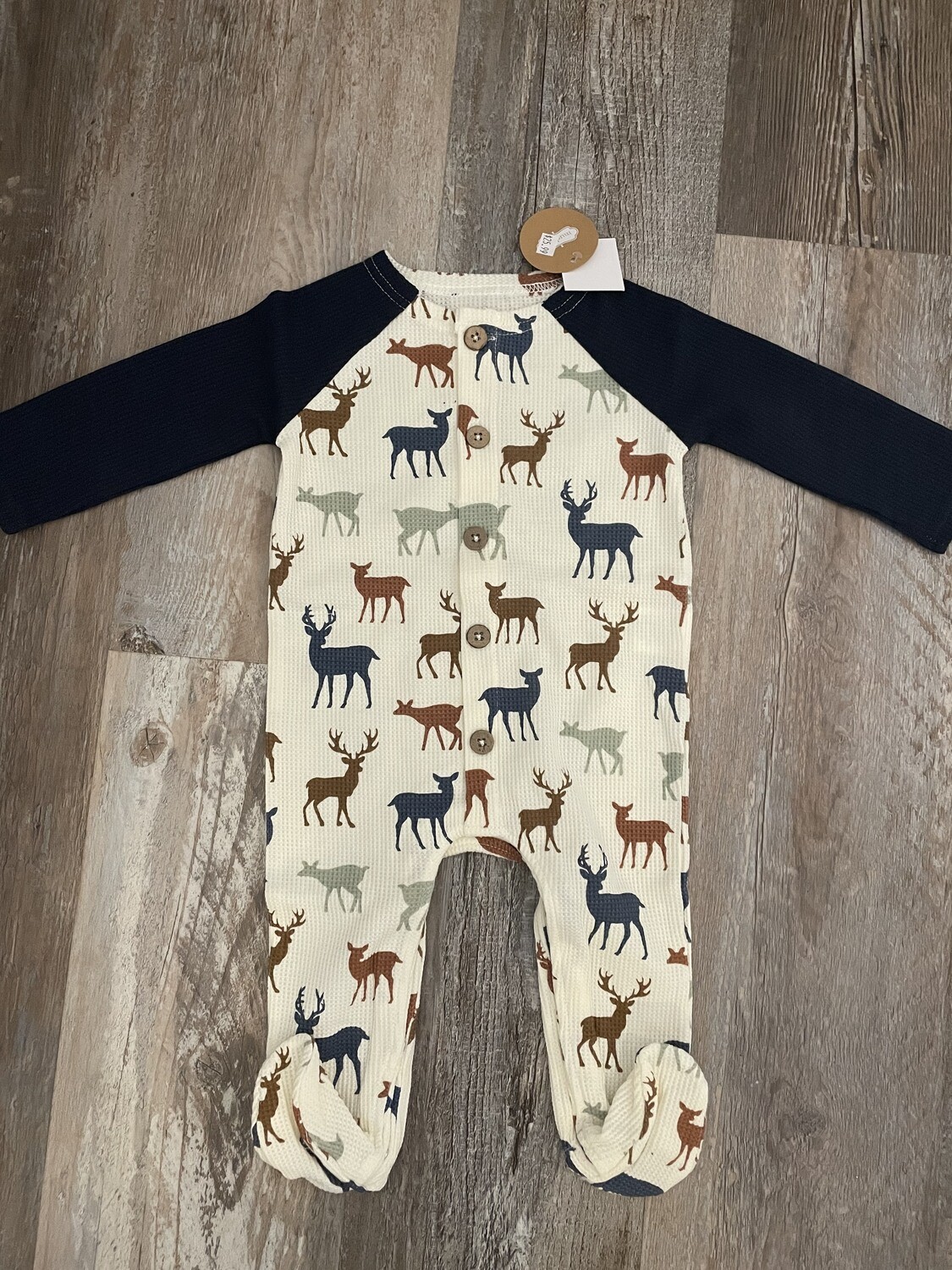 Deer Print Button Sleepwear