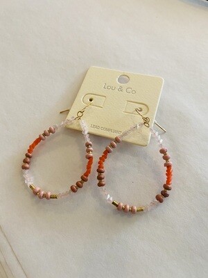 Wood/Glass Bead Earrings