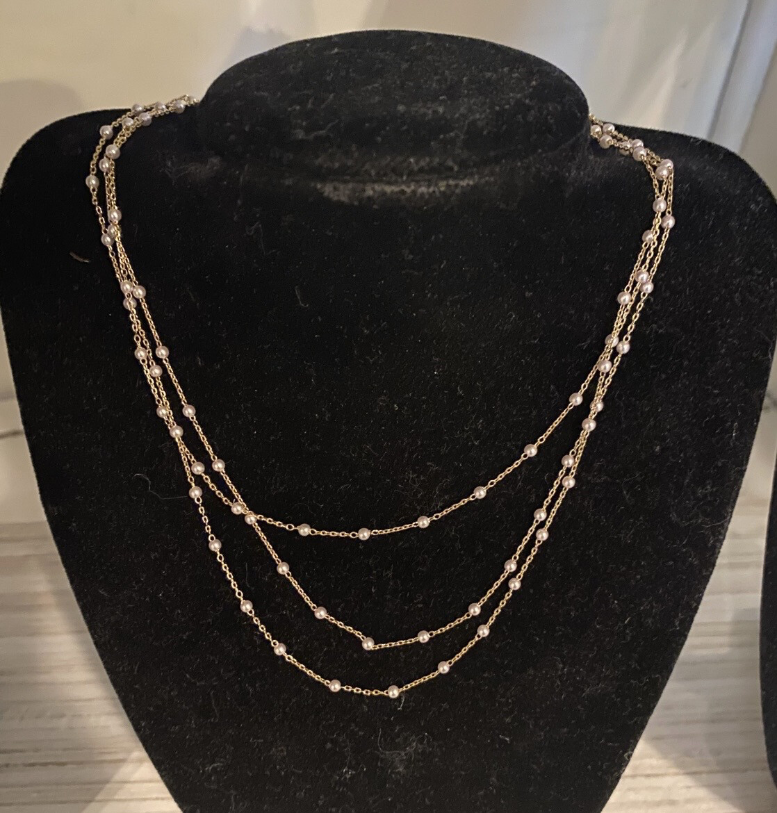Multi-Layer Gold & Pearl Necklace