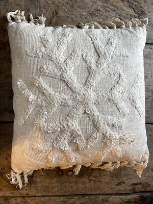Snowflake White Pillow