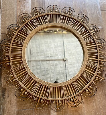 Sunburst Wooden Mirror