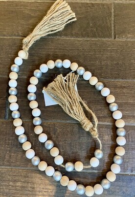 Silver & White Beaded Garland