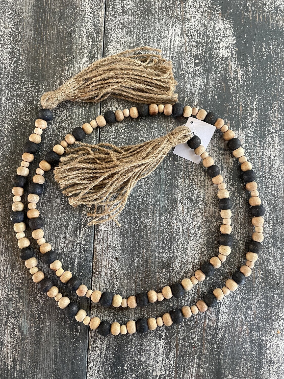 Beaded Black and Wood Garland 