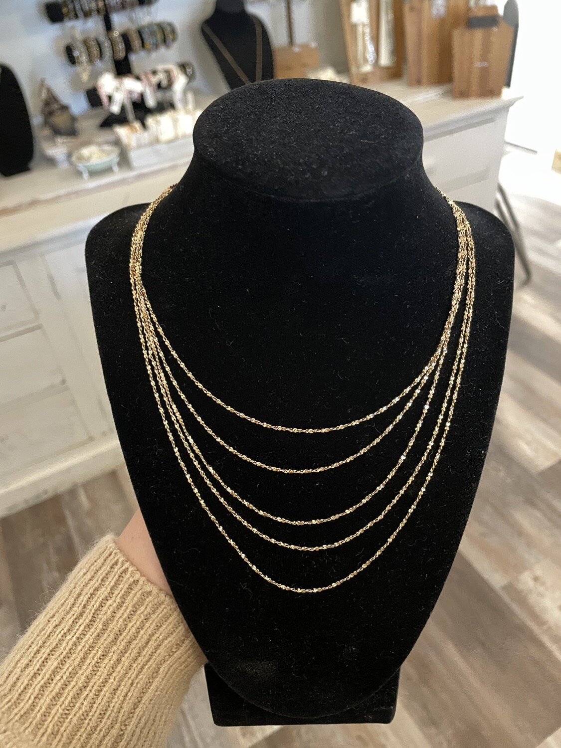 Dainty Five Layer Gold Necklace