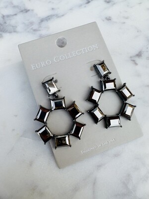 Glass StoneStatement Earrings