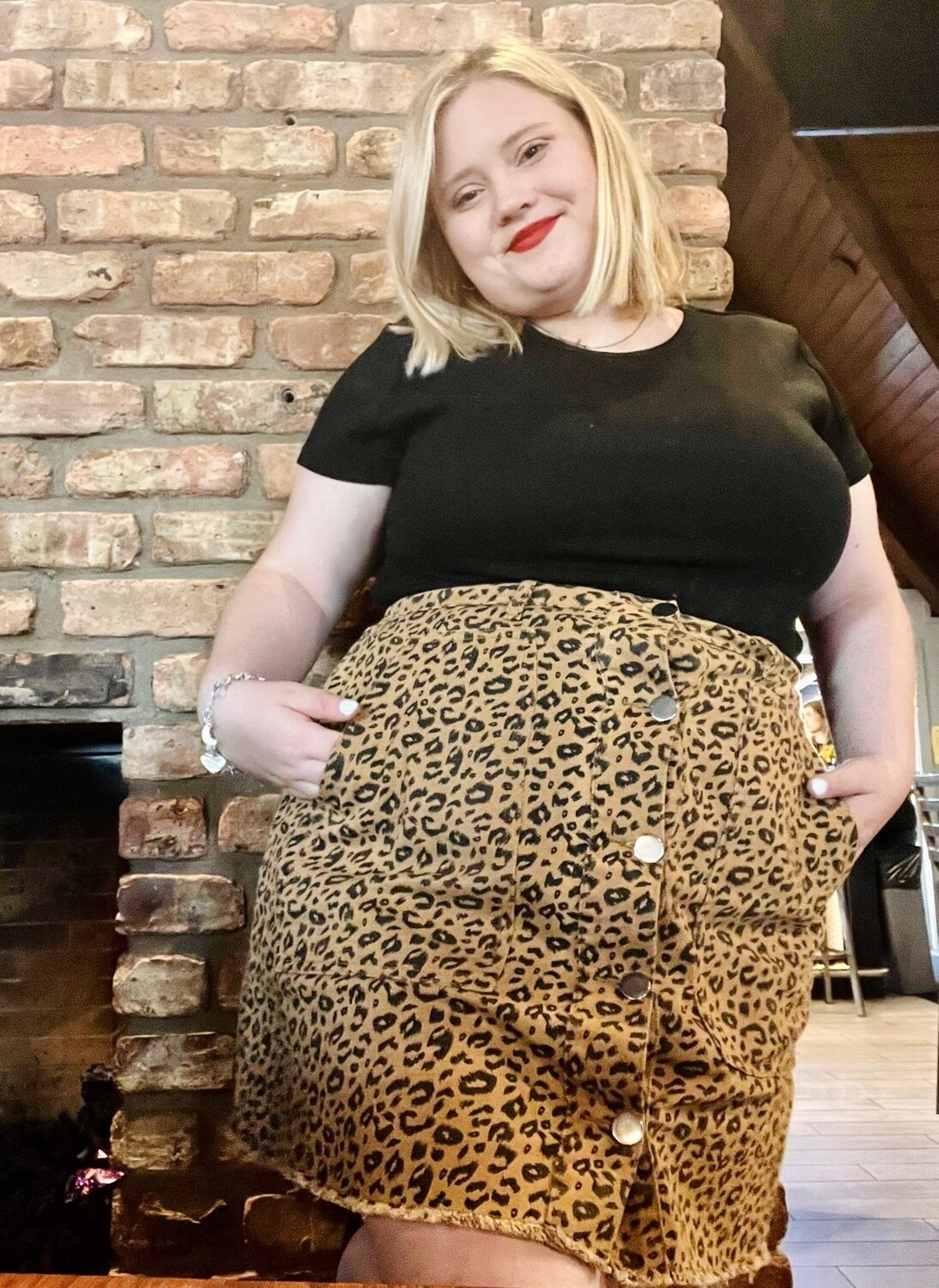 Leopard Jean Skirt
