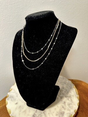 Gold and Hematite Layered Neckleace