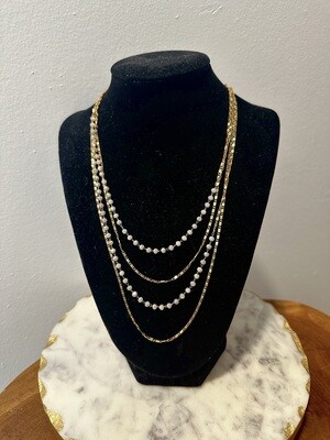 Multi-Layer Beaded Necklace-Natural