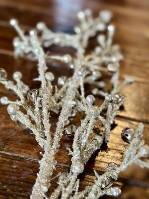 Silver Beaded Plastic Branch