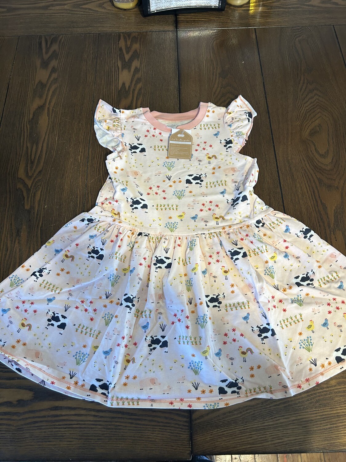 Farm Print Kids Dress