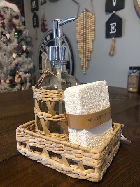 Woven Soap and Sponge Set Basket